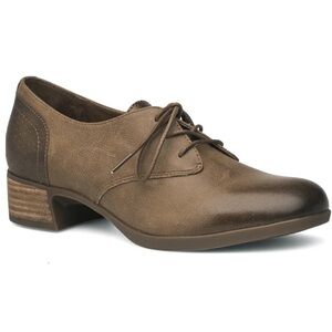 Dansko Brown Leather Lace-Up Flats
